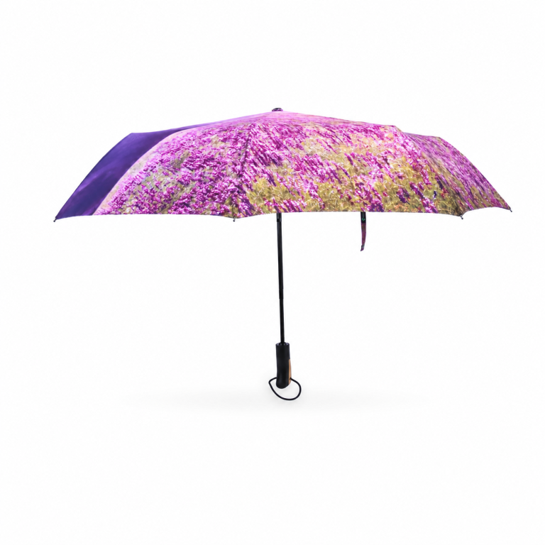粉色花海图案数码印花折叠伞