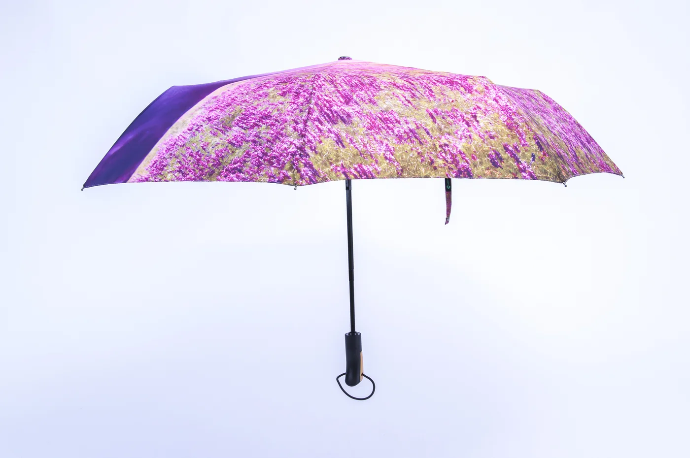 粉色花海图案数码印花折叠伞