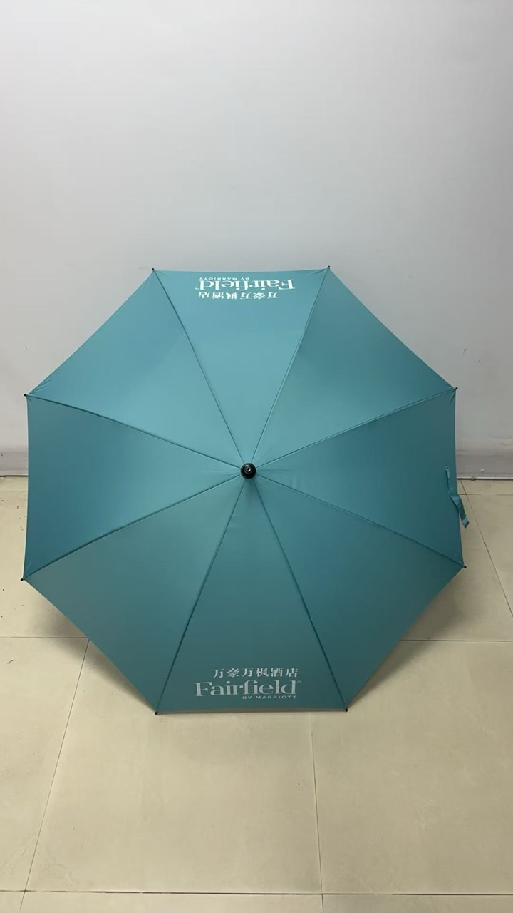 第一次酒店雨伞整伞样品的伞面与Logo实拍